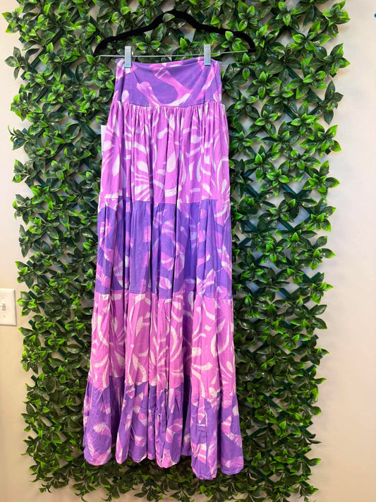 Galu Alofa "Wave Of Love" Tiered Maxi Skirt – Purple & Pink (Size 10)