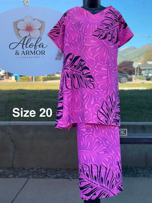 Le Lalei Puletasi: The Beauty Collection – Hot Pink, Rose, Black & Royal Blue (Size 20)