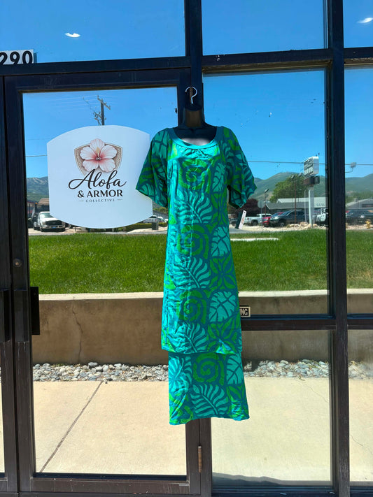(Size 22) Le Lalelei Puletasi: The Beauty Collection – Teal, Mint, & Lime